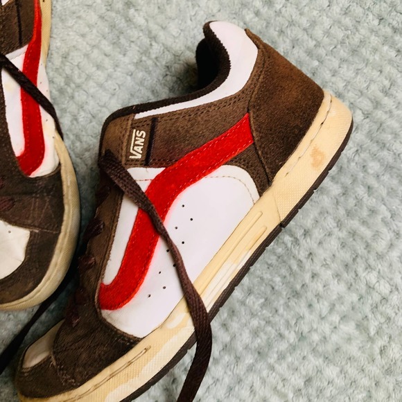 VANS vtg retro brown/red laceup skate sneakers mens sz7ns - Picture 2 of 15